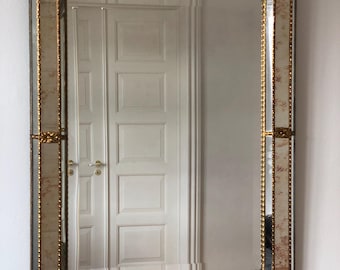 Large Vintage Venetian Mirror Hollywood Regency in Gold Spain 1990s