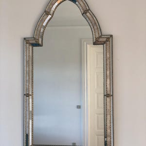 Large Vintage Venetian Mirror Hollywood Regency in Gold Spain 1987