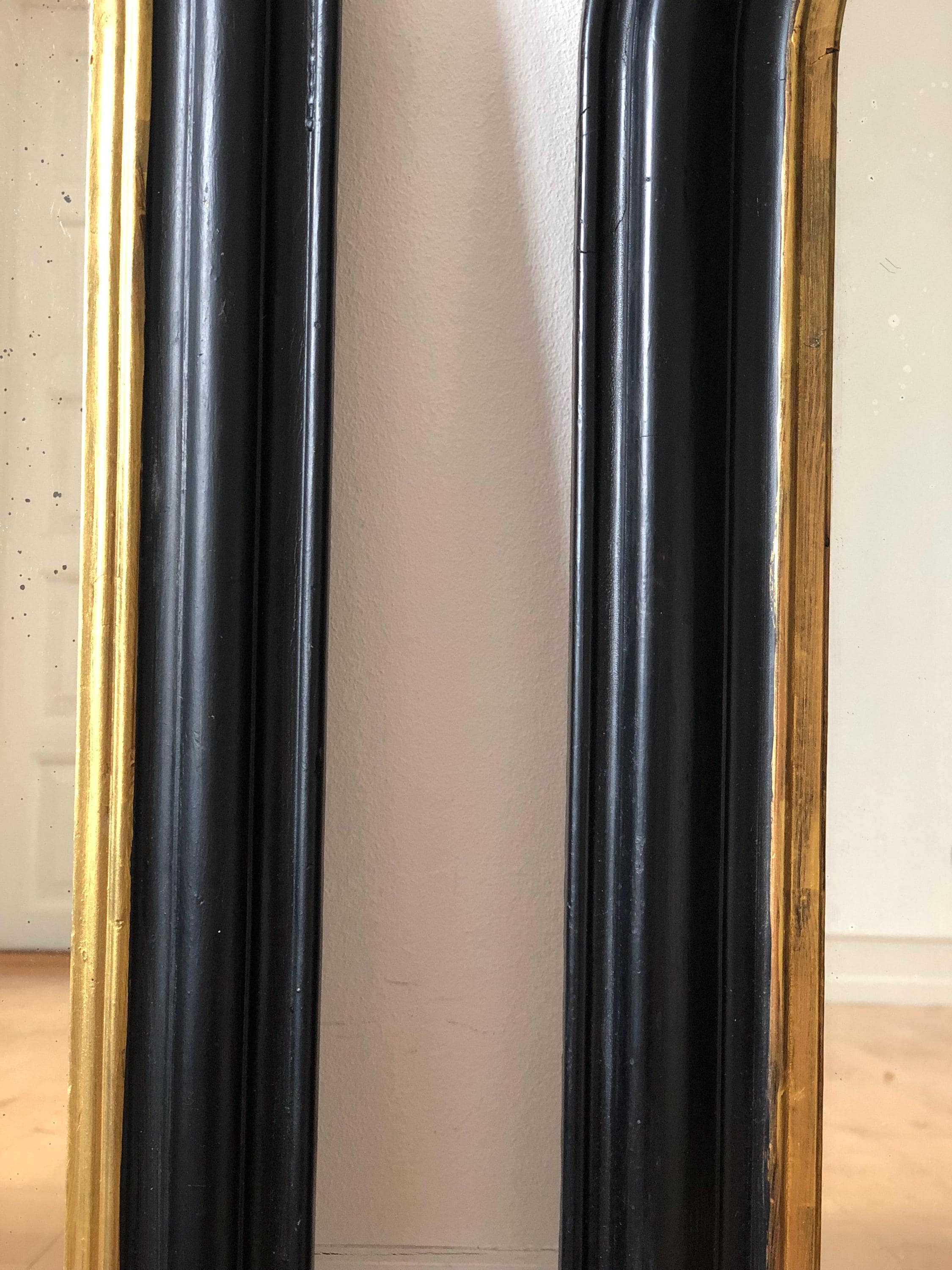 アンティークフランス製ルイ・フィリップミラー（黒と金）19世紀後半