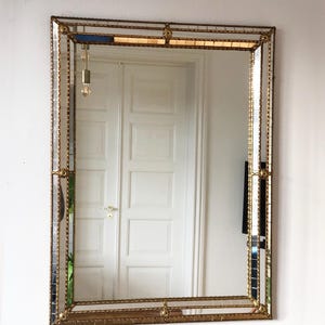 アンティークフランス製ルイ・フィリップミラー（黒と金）19世紀後半