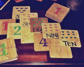 Wooden Number Flashcards