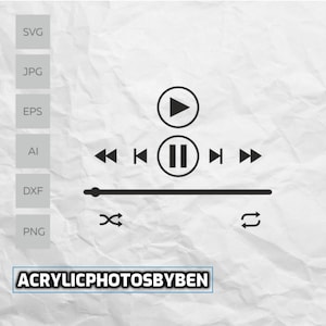 SPOTIFY song BUTTONS SVG for glass song posters, Progress Bar svg, Spotify Buttons svg, Music Cover svg, Song Cover svg, Music Player
