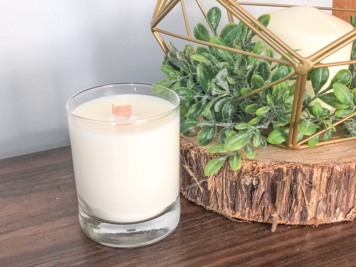 Essential oils soy candles with wooden wicks Etsy