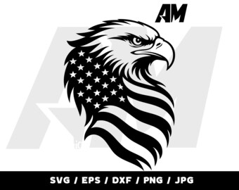 Patriotic Bald Eagle Shield SVG Digital Cut File for July 4th Crafts