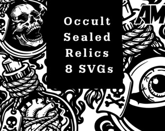 Occult Sealed Relics SVG Bundle: Gothic Ancient Sigils, Mystical Specimen Jar Clipart, Dark Academia Junk Journal Elements