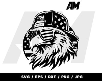 Patriotic American Eagle SVG Flag Vector Silhouette for July 4th Crafting