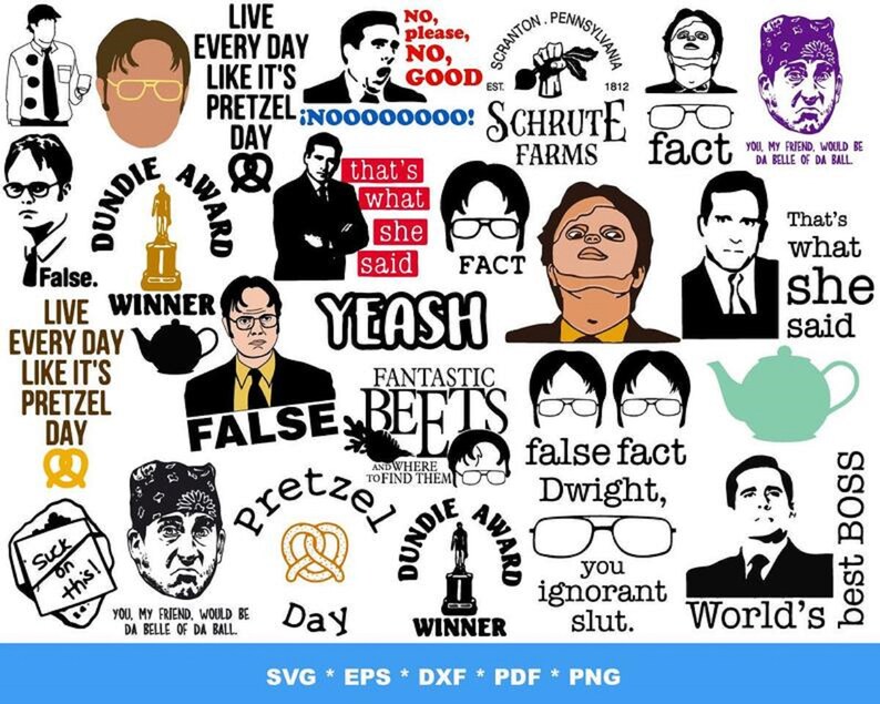 Download 1000 The Office TV Show SVG Bundle 1.0 | Etsy