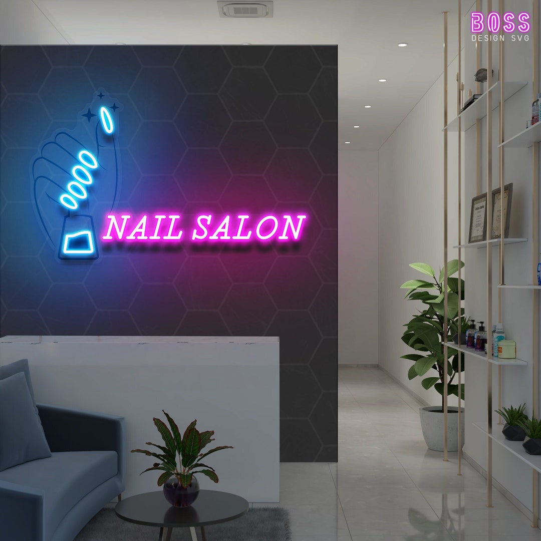 Nail Salon Custom Neon Sign Nail Studio Wall Art Beauty Etsy
