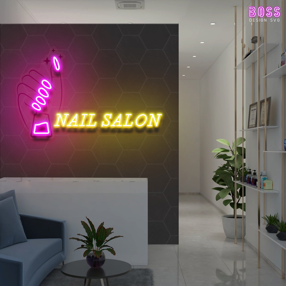 Nail Salon Custom Neon Sign Nail Studio Wall Art Beauty Etsy