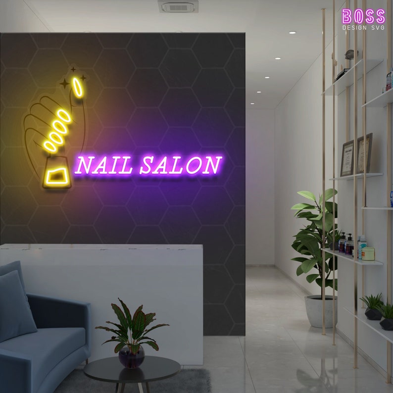 Nail Salon Custom Neon Sign Nail Studio Wall Art Beauty - Etsy
