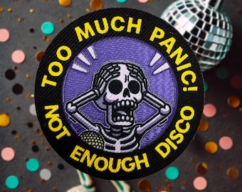 Disco Skeleton Meme Patch: Funny Iron-On Hat Accessory