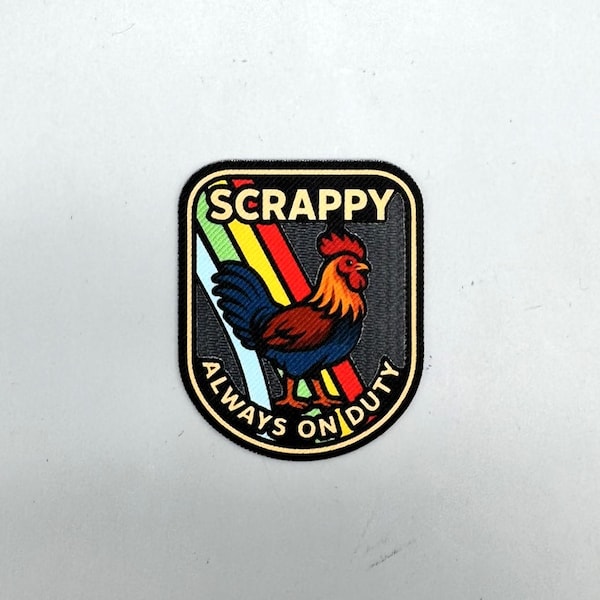 Scrappy Rooster - ARC Raiders Inspired Patch - Iron On / Hook Backing