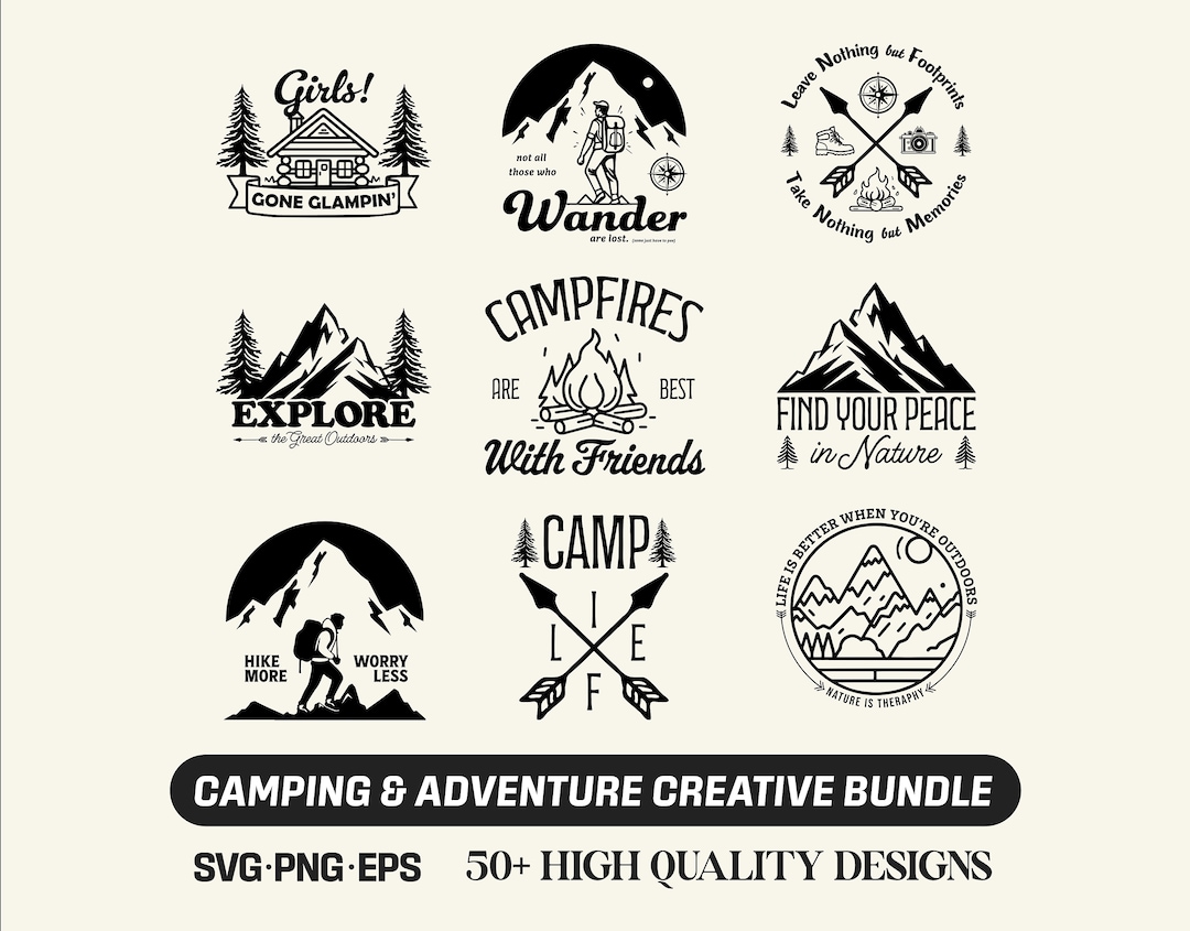 Camping Svg Hiking Svg Nature Svg Explore More Svg Mountains Svg Happy