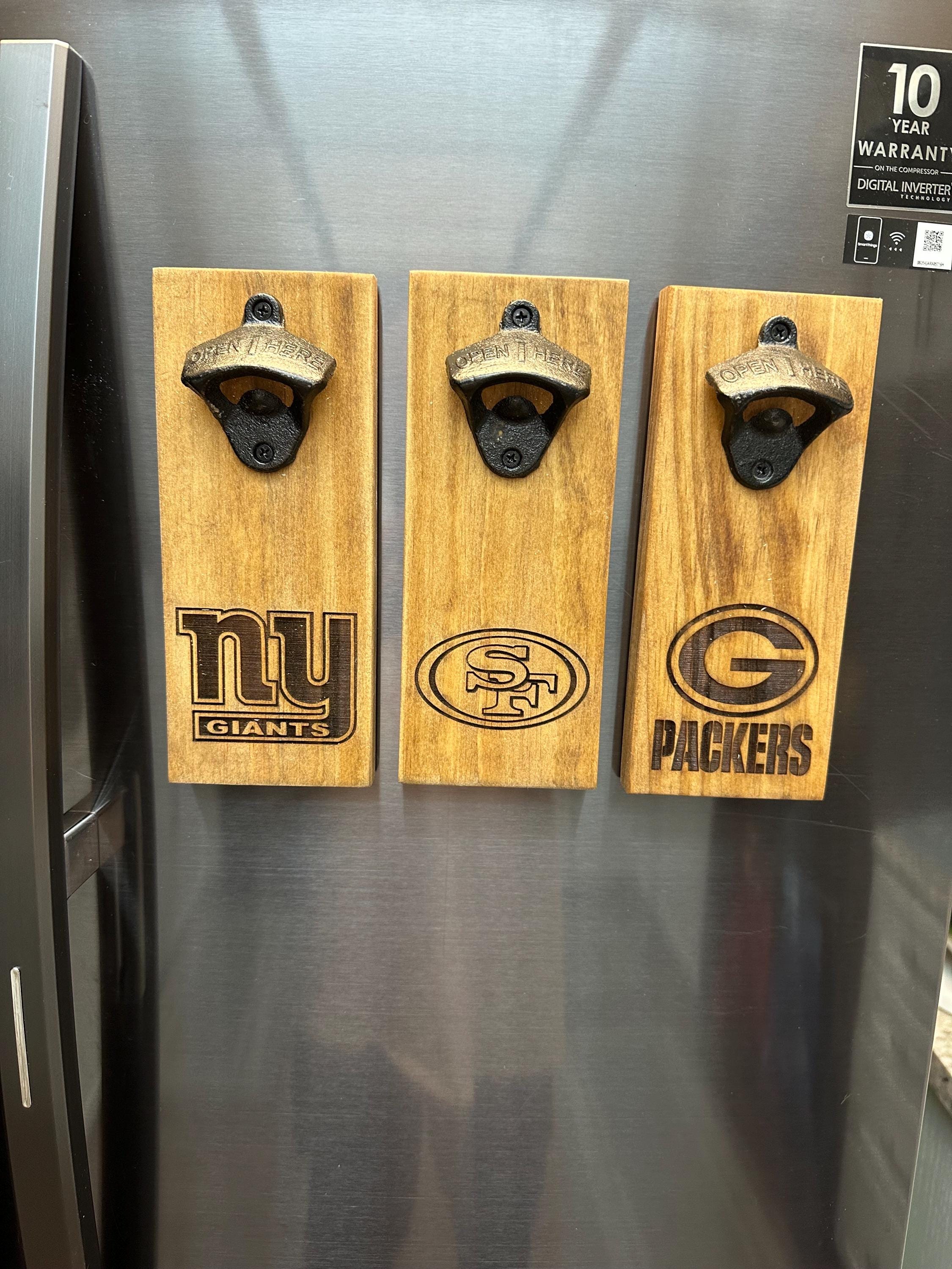 Magnetic Bottle Opener, Cap Catcher, Personalized Refrigerator or Wall Mounted Bottle Opener.