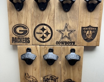 Personalized Magnetic Bottle Opener: Wall Mount Cap Catcher, Bar Accessory