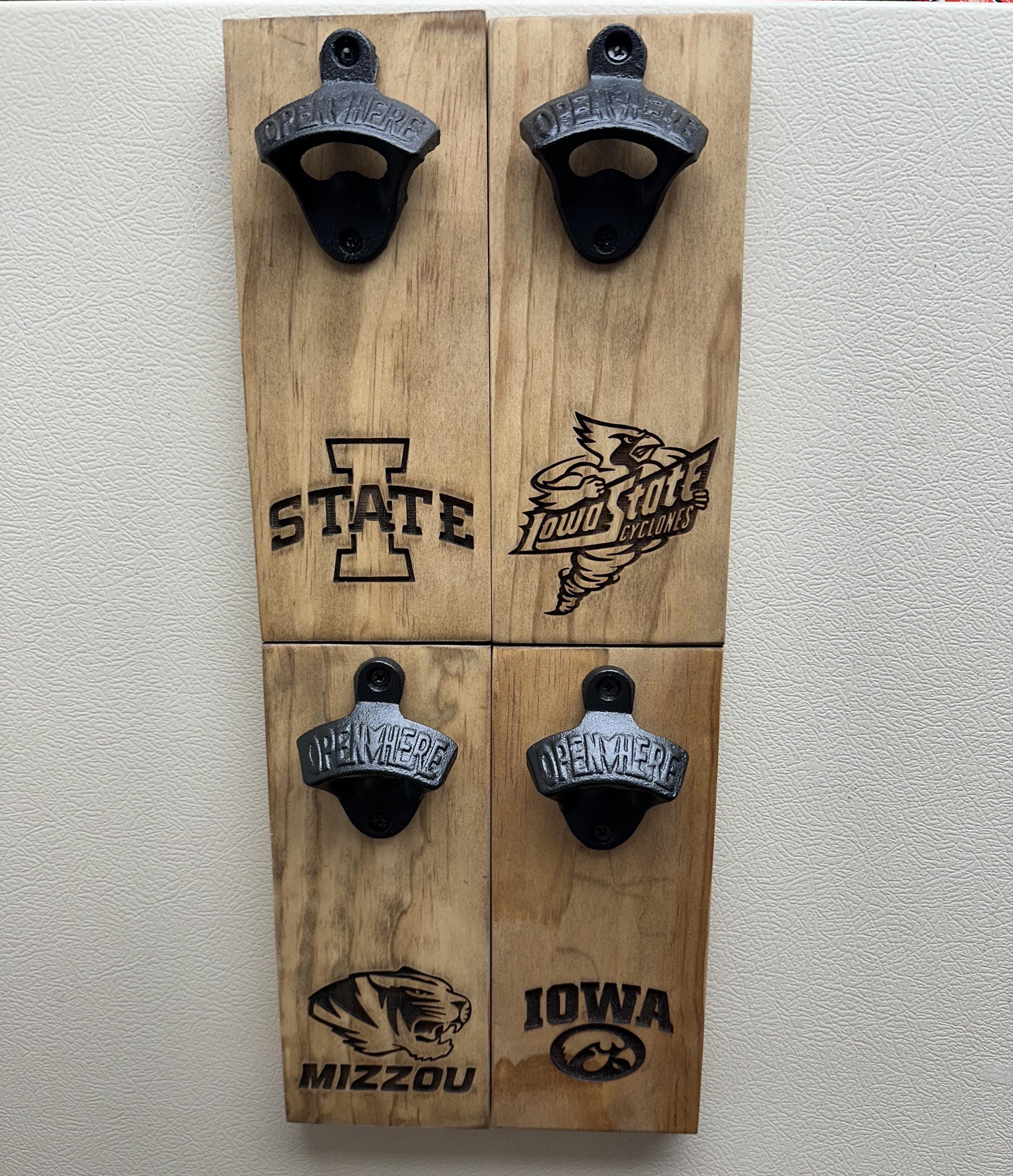 Magnetic Bottle Opener, Cap Catcher, Personalized Refrigerator or Wall Mounted Bottle Opener.