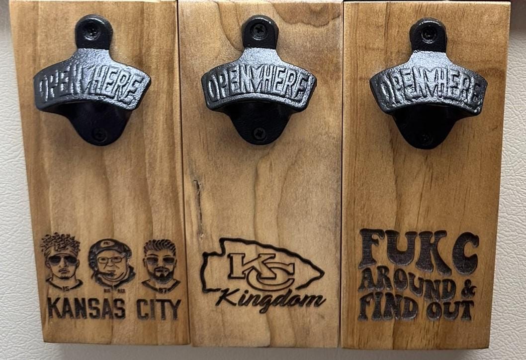 Magnetic Bottle Opener, Cap Catcher, Personalized Refrigerator or Wall Mounted Bottle Opener.