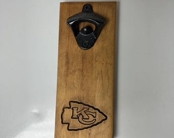 Kansas City Chiefs Magnetic Bottle Opener: Personalized Bar Decor