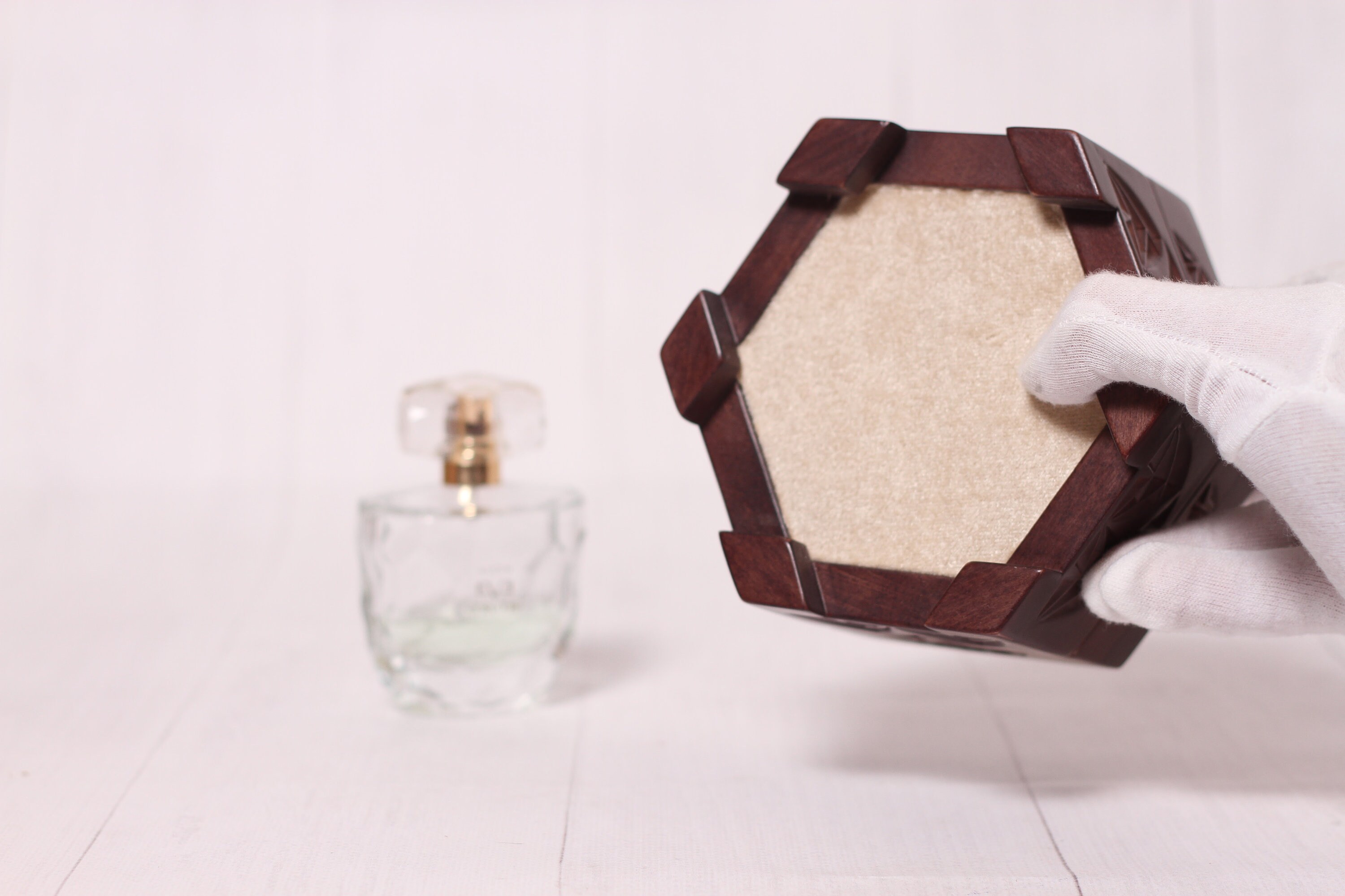 Hexagon Jewelry Box Wooden Hexagon Box Carved Wood Box Etsy