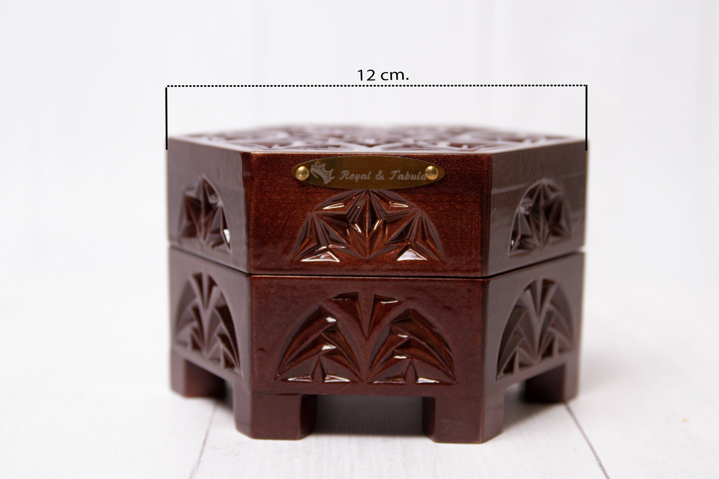 Hexagon Jewelry box Wooden Hexagon Box Carved Wood Box Jewelry Etsy