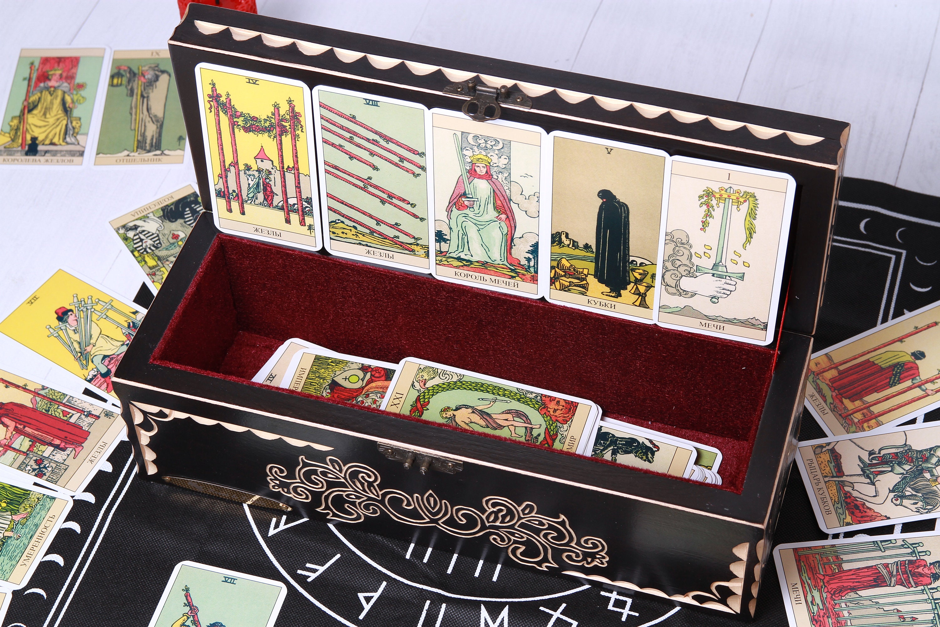 Tarot Storage Tarot Card Box Tarot Card Holder Magic Etsy