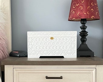 Lockable Adult Toy Box: Hand-Carved Wood Storage - Discreet Design