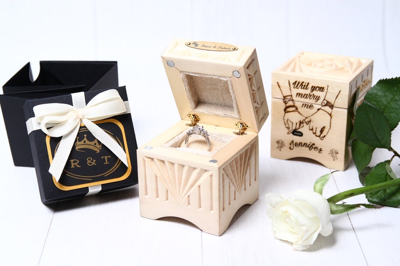 bride and groom ring box