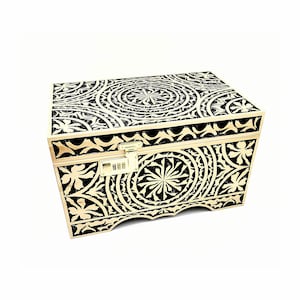 Lockable Wood Carved Toy Box: Adult Gift, Discreet Storage