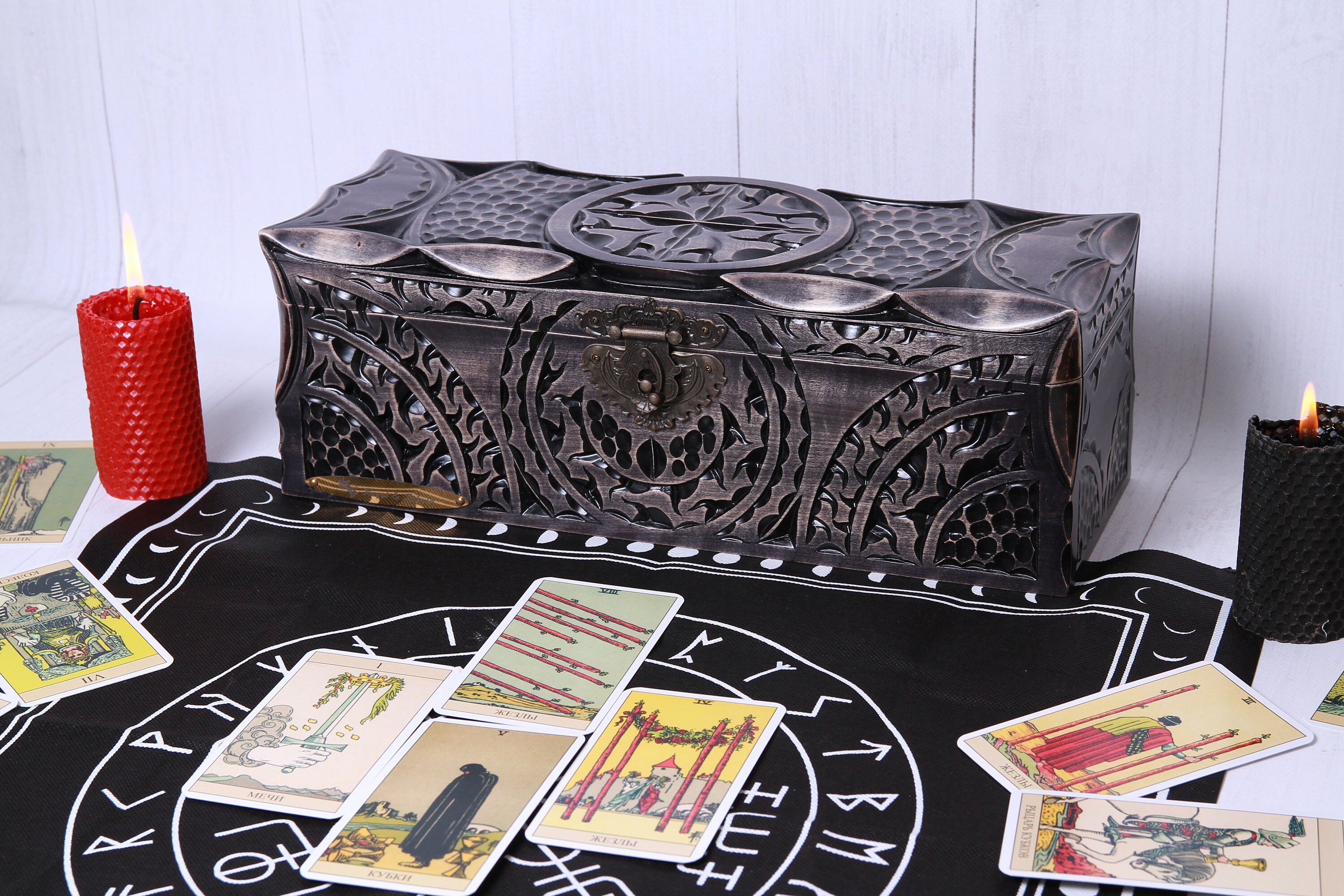 Tarot Card Holder Magic Card Box Tarot Card Box Wooden Etsy