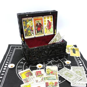 Tarot Card Box, Tarot Card Holder, Magic Card Box, Altar box, Wooden Tarot Box, Tarot Cards Box, Witch Box, Gothic Jewelry Box