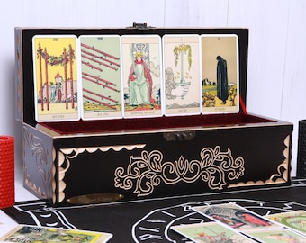 Wooden Tarot Card Box: Linden Wood Altar Storage, Custom Size