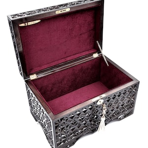 Personalized Lockable Sex Toy Box – Large Wooden Adult Toy Storage – Romantic 21st Birthday Gift for Her
