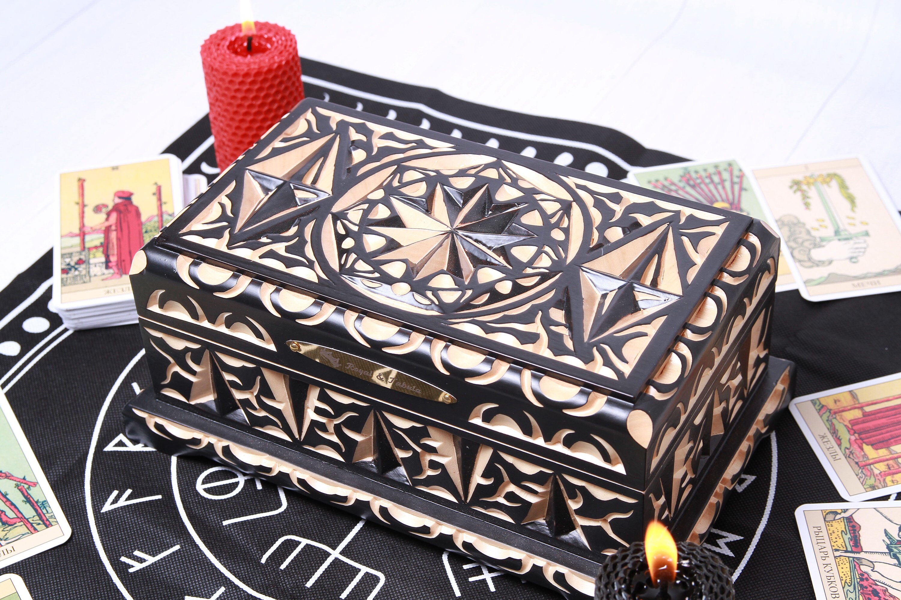 Tarot Box Tarot Card Storage Major Arcana Tarot Box Altar Etsy UK