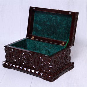 Wooden Jewelry Box Carved Jewelry Box Hand Carved Wood Box Carve Box Jewlery box