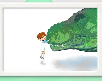 Dinosaur T-Rex Nursery Print, Boys Room Decor, Tyrannosaurus Rex, Dinosaur Printable (Digital Download)