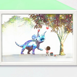 Dinosaur Nursery, Digital Download, Dinosaur Bedroom, Dinosaur Kids Room, Dinosaur Print, Dinosaur Poster, Cute Triceratops Dinosaur