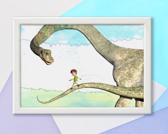 Brachiosaur Dinosaur Print: Boys Room Decor (Digital Download)
