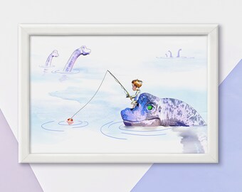 Dinosaur Print: Boys Room Decor, Toddler Wall Art, Brachiosaurus Print (Digital Download)
