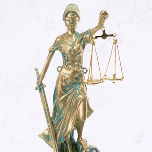 Lady Justice Statue Themis Greek Goddess Sculpture 9.85 inch Height