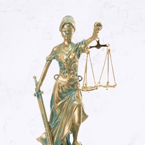 Lady Justice Statue Themis Greek Goddess Sculpture 9.85Inch Height