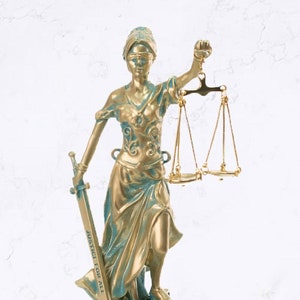 Lady Justice Statue Themis Greek Goddess Sculpture 9.85 inch Height
