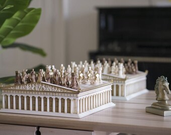 Schachbrett Set Parthenon Skulptur oder Tempel Schachbrett Ein Kunstwerk Wirklich Elegant