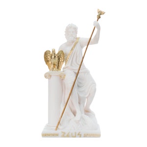Zeus Statue Roman Jupiter God Ancient Greek Mythology Height 17.2 cm/6.8 inch
