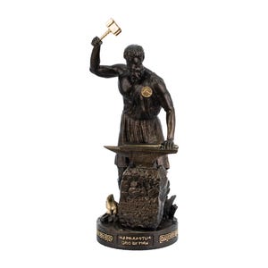 Hephaistos Statue Griechischer Gott des Feuers Handwerker für Wohnkultur Geschenk Figur Mythologie Sammlerstück Authentisch Kunstwerke Stef Collection 25 cm