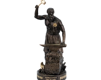 Hephaestus Statue Greek God Of Fire Artisans for Home Decor Gift Figurine Mythology Collectible Authentic Artworks Stef Collection 9.65 inch