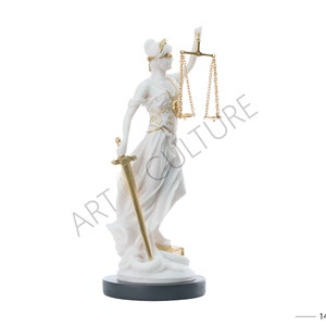 Lady Justice Statue Themis Greek Goddess Sculpture 34cm Height large