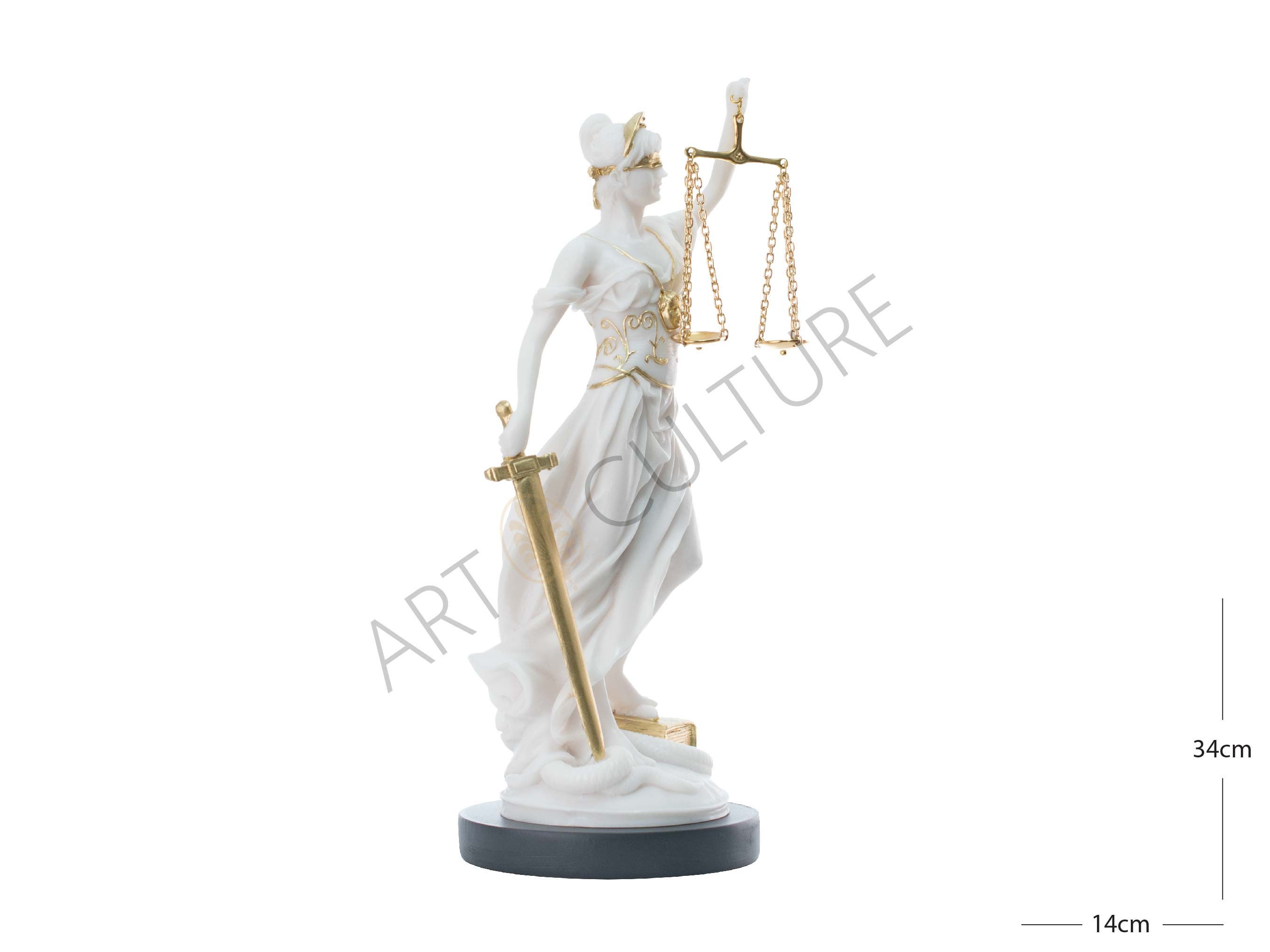 Lady Justice Statue Themis Greek Goddess Sculpture 34cm Height large