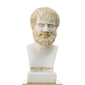 Aristotle Bust Sculpture Ancient Greek Philoshofer Patina Statue 22 cm Height Medium