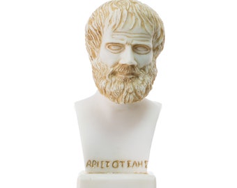 Escultura de busto de Aristóteles, estatua griega antigua de Philoshofer pátina, 22 cm de altura, mediana