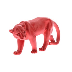 Panther Sculpture Black Animal Figurine Black Width 31cm